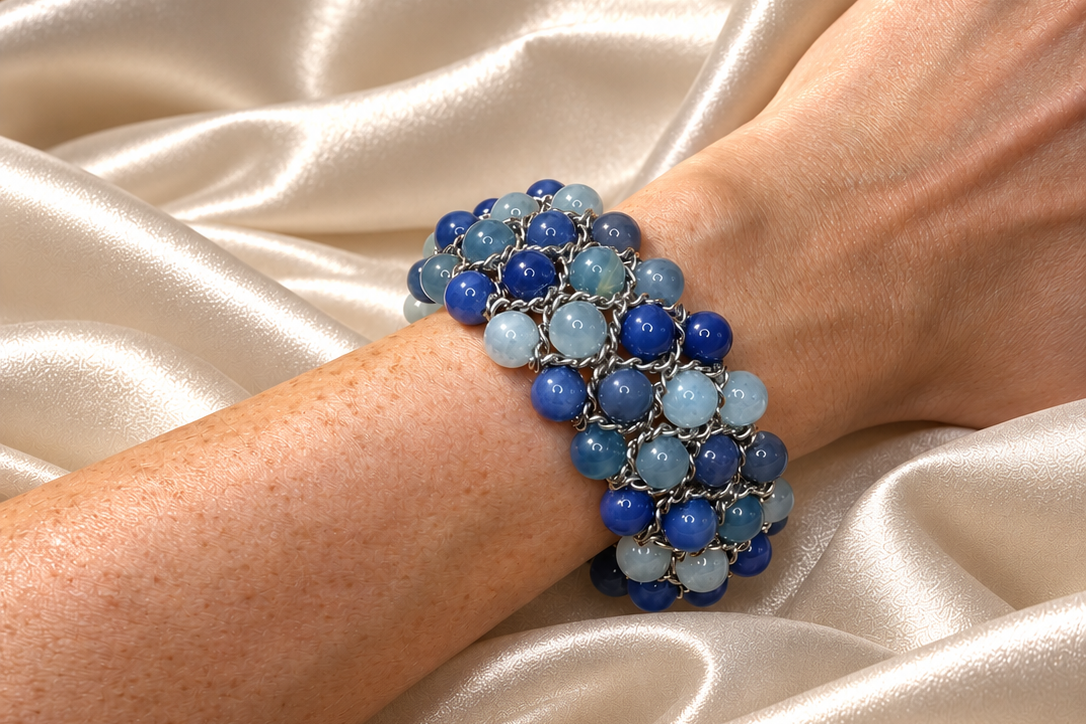 Bracelet Aura - Aigue-marine, Aventurine et Calcite