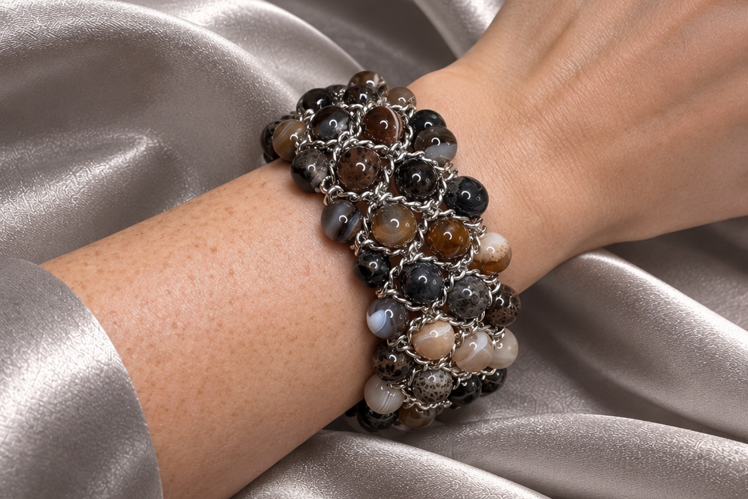 Aura Bracelet - Brown Agate and Imperial Jasper