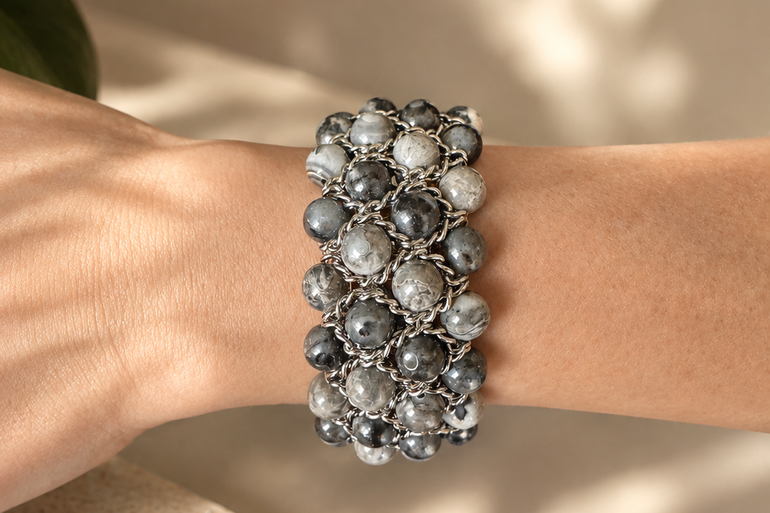 Aura Bracelet - Jasper and Lavakite