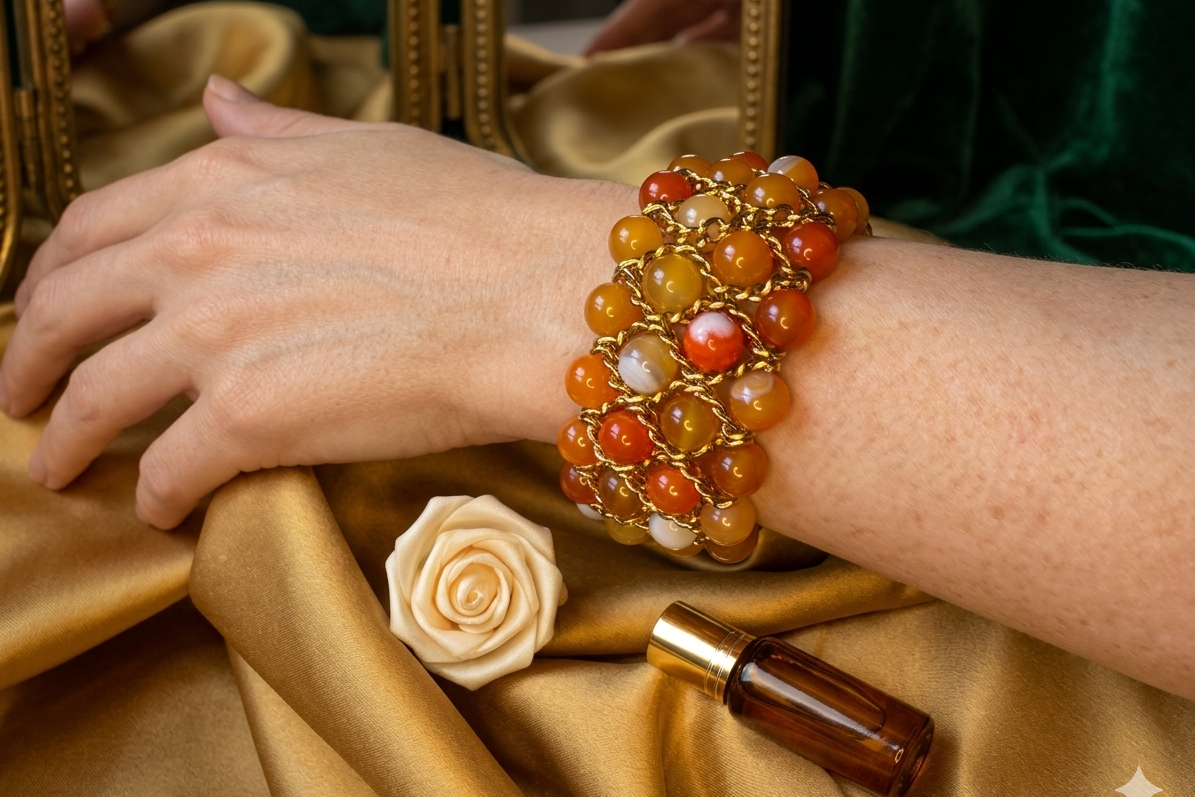Aura Bracelet - Multicoloured Carnelian