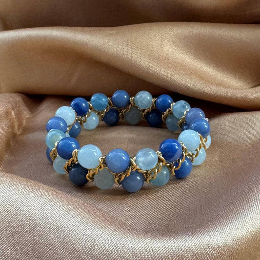 Bracelet Aura - Aigue-marine, Aventurine et Calcite