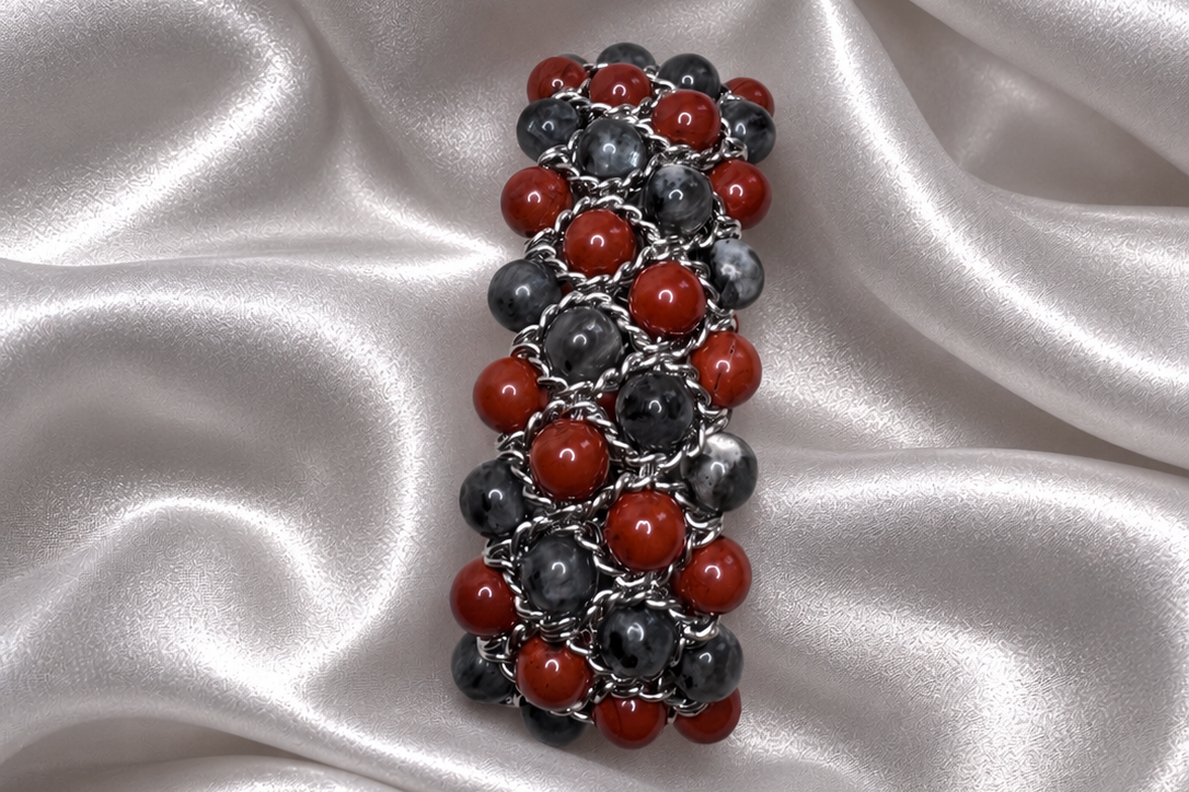 Aura Bracelet - Red Jasper and Lavakite