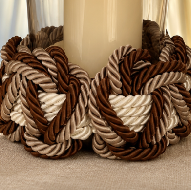 Brown, beige, ivory Candle holder