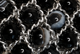 Aura Bracelet - Banded Black Agate