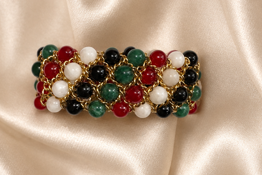 Aura Bracelet - Agate, Moonstone, Tourmaline and Fuchsite