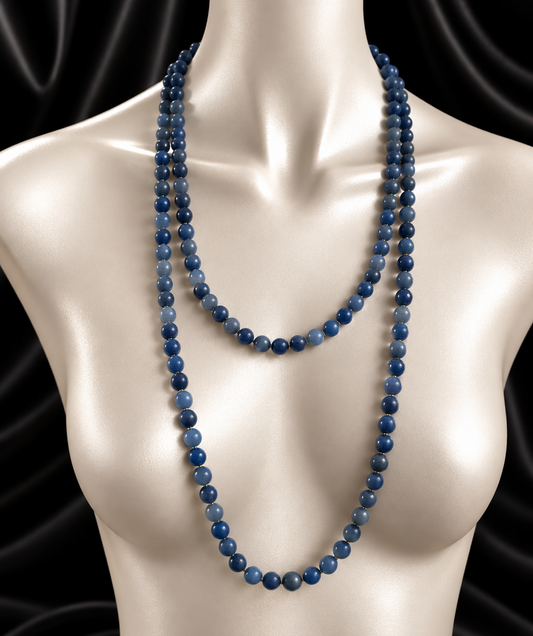 Sautoir Yalin - Aventurine bleue