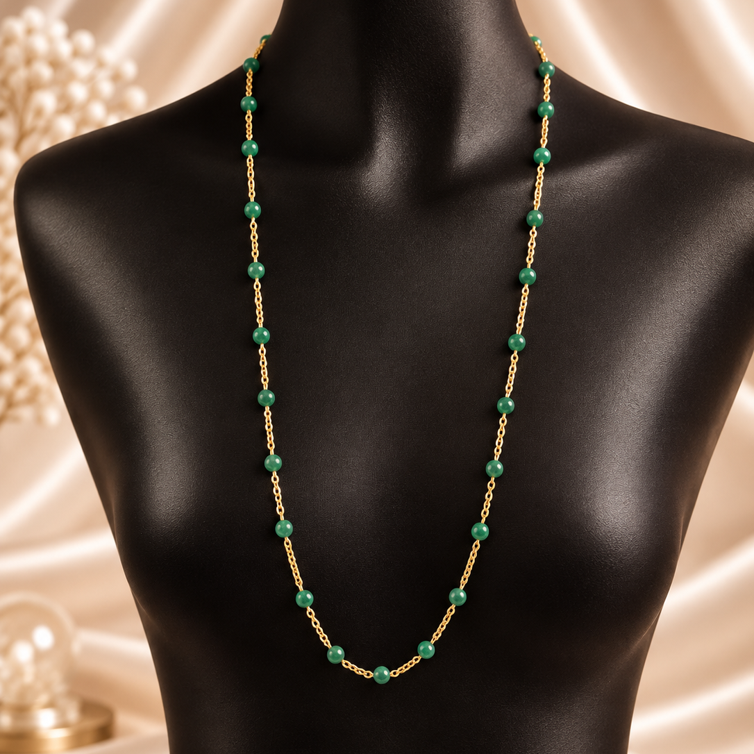 Sophia Necklace - Green Agate