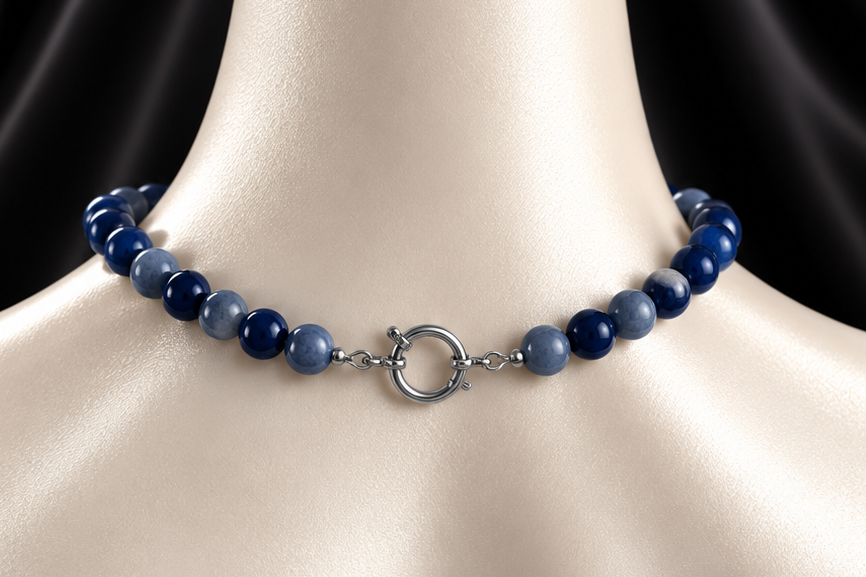 Collier Yalin - Aventurine bleue et Aigue-marine