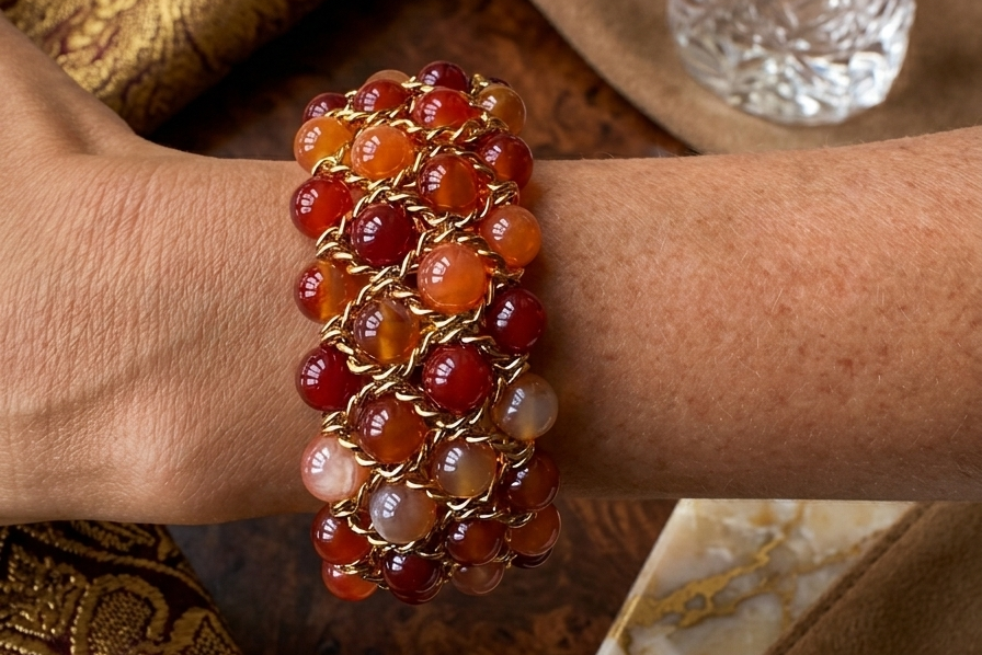 Aura Bracelet - Carnelian and Red Agate