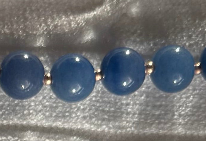 Yalin Necklace - Blue aventurine and small golden beads