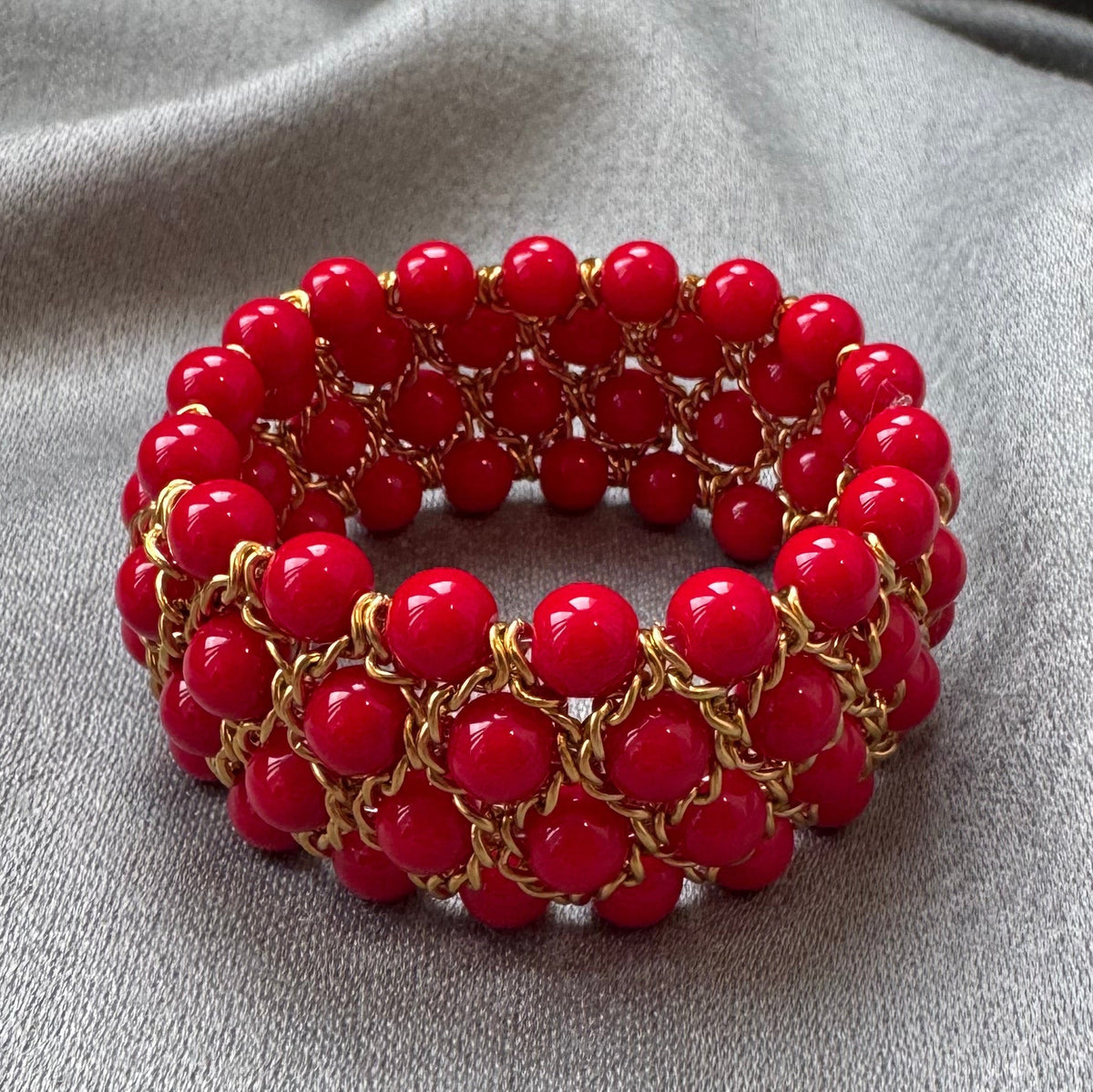 Aura Bracelet - Coral Red Agate