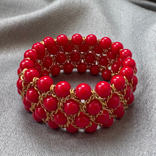 Bracelet Aura - Agate rouge corail