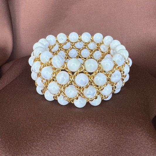 Bracelet Aura - Nacre blanche