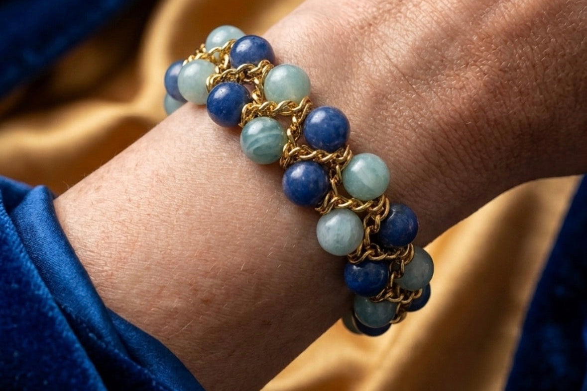 Aura Bracelet - Aquamarine and Aventurine