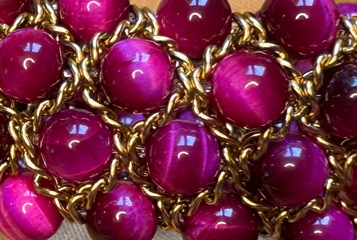 Bracelet Aura - Oeil de tigre rose