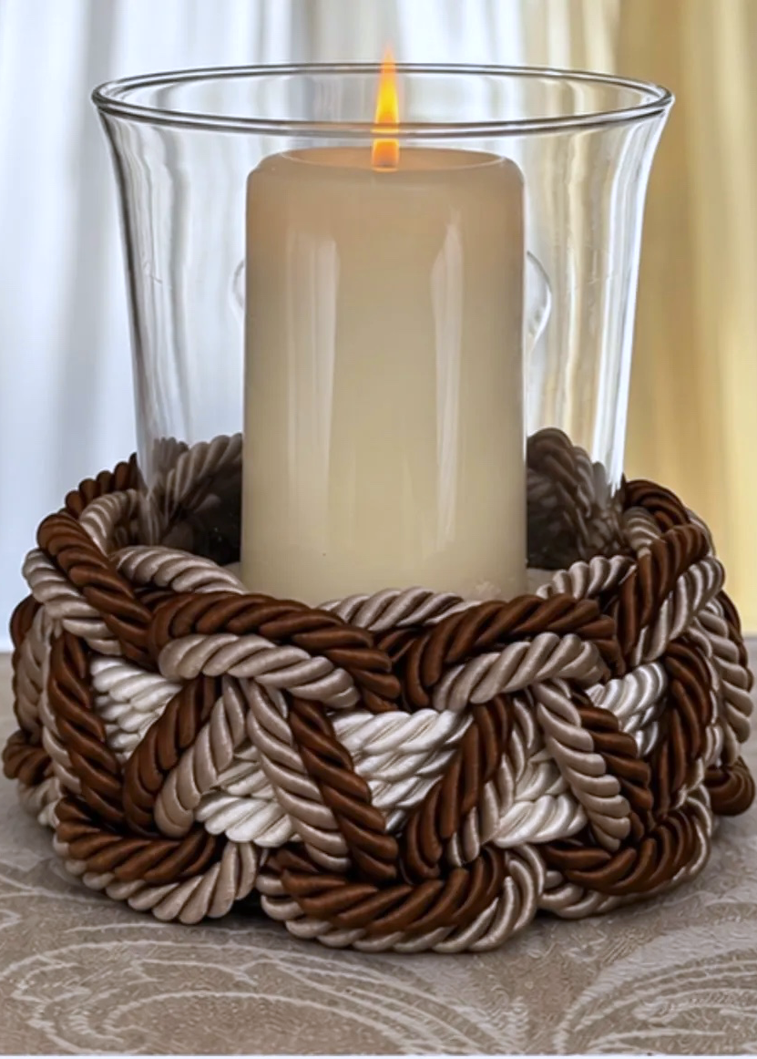 Brown, beige, ivory Candle holder